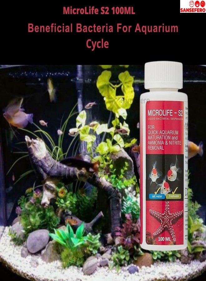 SANSEFERO بريمير بلانتس مايكرو لايف S2-100 مل بكتيريا نافعة لتكييف مياه أحواض السمك في المياه العذبة والمالحة (S2 100 مل) - Image 3